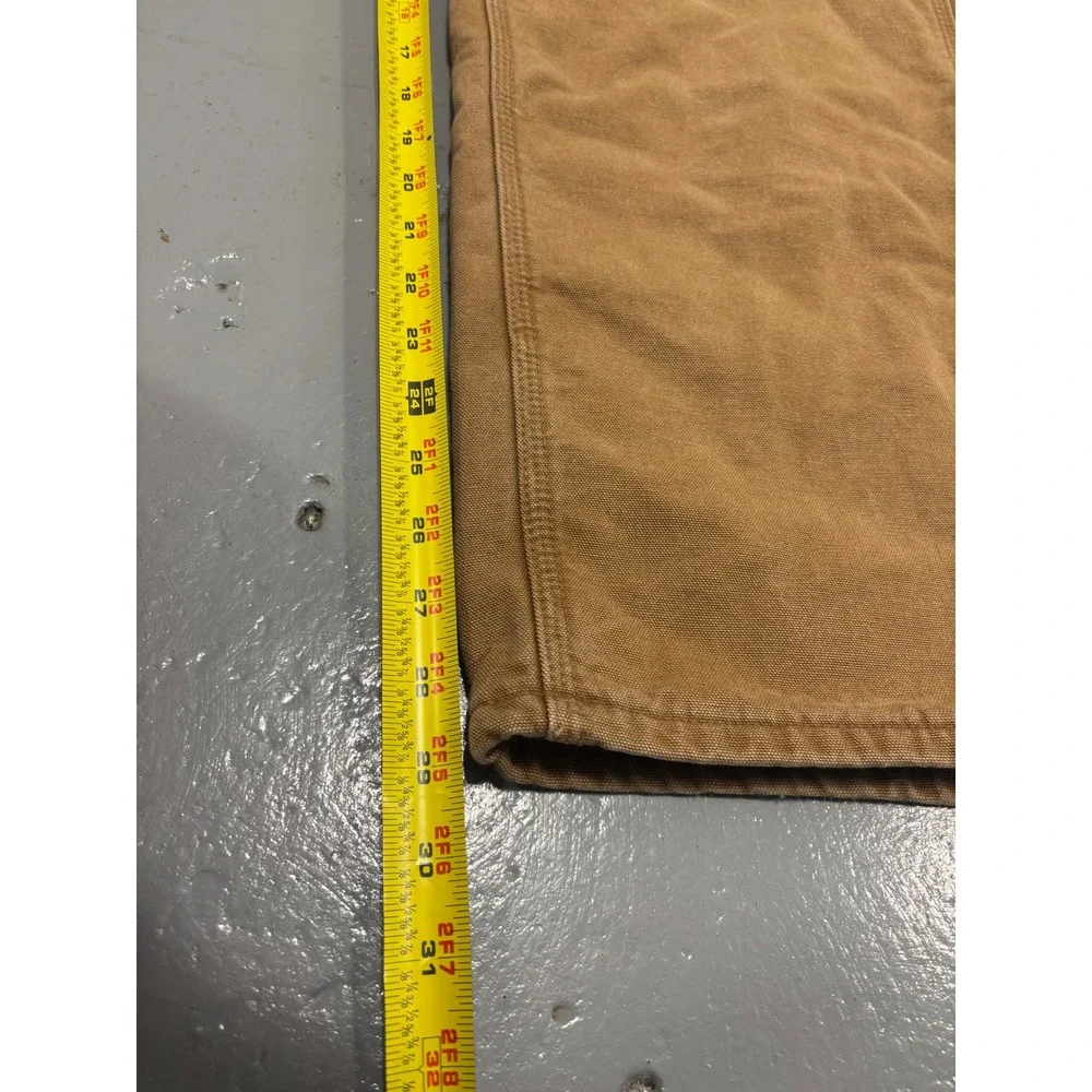 Carhartt B111 BRN Flannel Lined Duck Canvas Carpenter Pants Brown 36x30 Mens